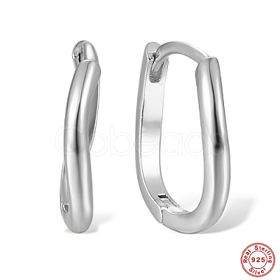 Anti-Tarnish Rhodium Plated 925 Sterling Silver Hoop Earrings AM6700-2-1