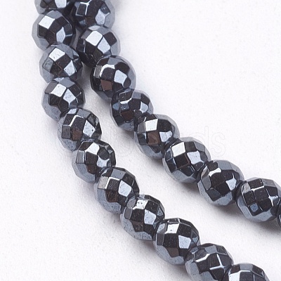 1Strand Grade A Non-Magnetic Synthetic Hematite Beads Strands X-G-S086-3mm-1