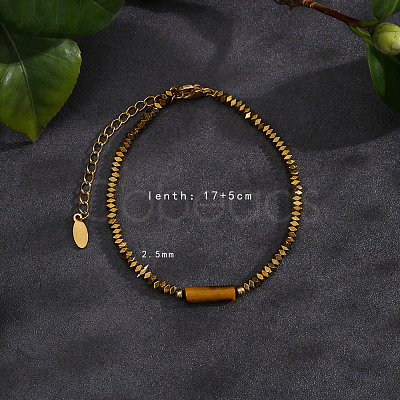 Natural Tiger's Eye Beads Stretch Bracelets for Women Men PH6456-4-1