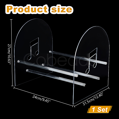 Arch Shaped Acrylic Vinyl Record Storage Holder Rack ODIS-WH0070-02-1