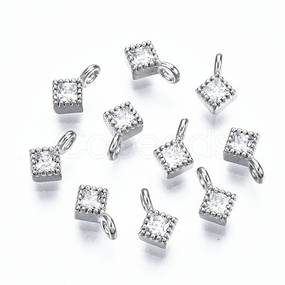 925 Sterling Silver Cubic Zirconia Charms STER-ZX003-02P-NF-1