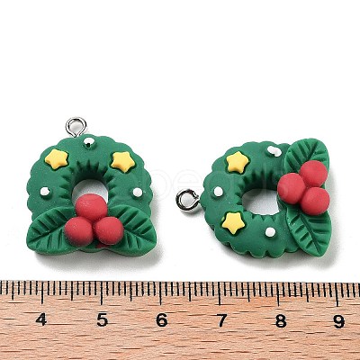 Christmas Theme Opaque Resin Pendants RESI-N039-108-1