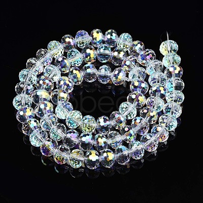 Electroplate Transparent Glass Beads Strands EGLA-N002-19A-B01-1