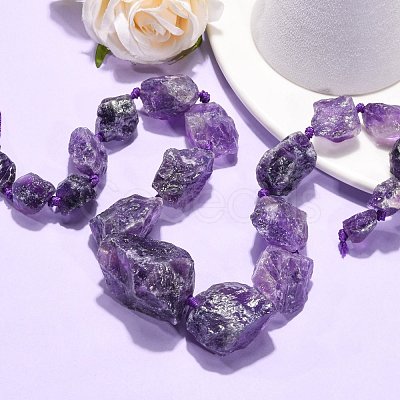 Natural Amethyst Beads Strands G-G486-01-1