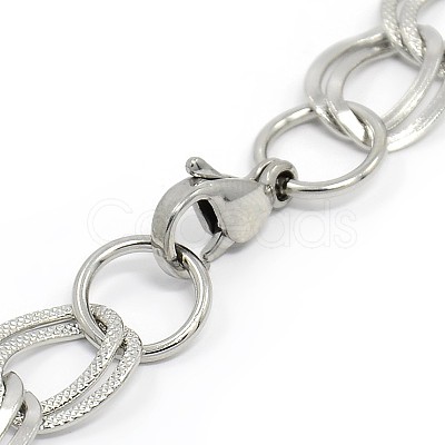 Tarnish Resistant Fashionable 304 Stainless Steel Cuban Link Chain Bracelets STAS-A028-B058P-1