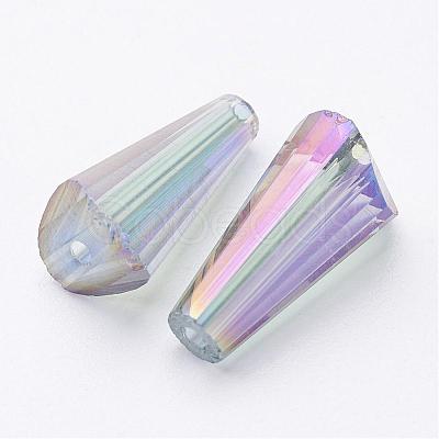 Mixed Faceted Electroplated Cone Glass Beads X-EGLA-R014-M-1