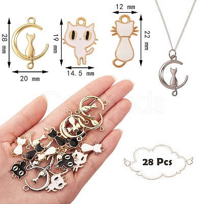 28Pcs 7 Style Alloy Pendants PALLOY-SZ0001-29-1