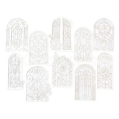 10Pcs 10 Styles Paper Self-Adhesive Stickers STIC-P011-C04-1