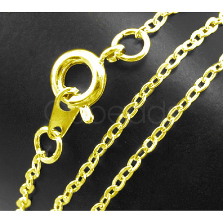 Brass Cable Chain Necklaces SW028-04-G-1