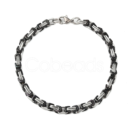 304 Stainless Steel Byzantine Chain Bracelets for Men BJEW-B093-05EBP-1