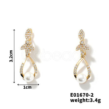 Summer Chic Imitation Pearl Fashion European American Style Dangle Earrings CK5896-2-1