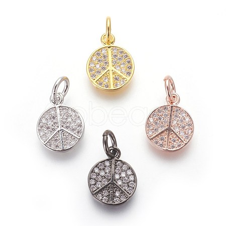 Brass Micro Pave Cubic Zirconia Charms ZIRC-J021-02-RS-1