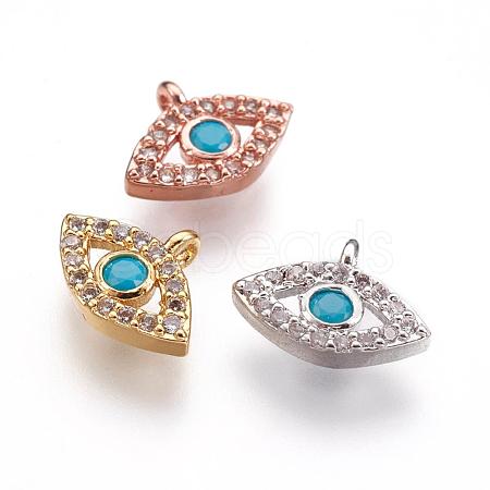 Brass Micro Pave Cubic Zirconia Charms ZIRC-F083-018-RS-1