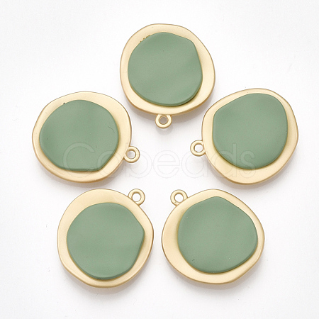 Smooth Surface Spray Painted Alloy Pendants X-PALLOY-T067-24A-1