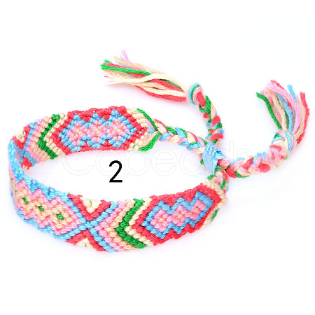 Cotton Braided Rhombus Pattern Cord Bracelet FIND-PW0013-003A-02-1