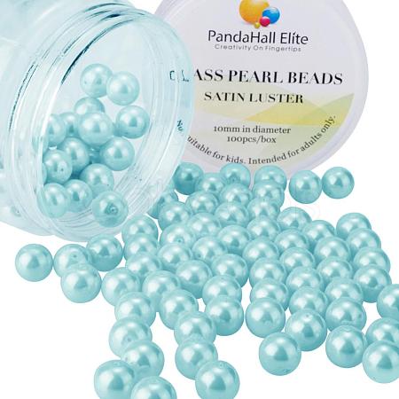 Pearlized Glass Pearl Round Beads HY-PH0001-10mm-034-1