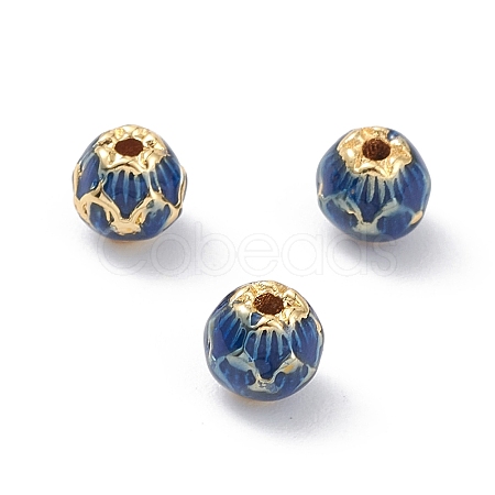 Rack Plating Brass Enamel Beads KK-L155-49A-G-1