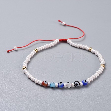 Adjustable Nylon Thread Braided Beads Bracelets BJEW-JB04470-1