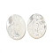 Carved Natural White Shell Cabochons, Oval, Creamy White, 19.5~20x15x2.5~3mm