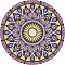 Flat Round with Mandala Pattern Ceramic Cup Coaster, Heat Resistant Pot Mats, for Home Kitchen, Thistle, 102x8mm