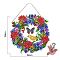 DIY Plastic Hanging Sign Diamond Painting Kit, for Home Decorations, Wreath, Mixed Color, 280x280mm