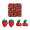 100Pcs Resin Cabochons, Strawberry with Cherry, Red, 20~23x17x8~10mm