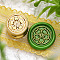 Golden Tone Round Wax Seal Brass Stamp Heads, for Wax Seal Stamp, Mini Plant Series, Flower, 15x15mm, Hole: 7mm