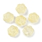 Transparent Spray Paint Glass Beads, Rose, Pale Goldenrod, 15x15x8mm, Hole: 1.2mm