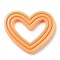 Opaque Resin Decoden Cabochons, Heart, Sandy Brown, 36.5x43.5x4.5mm