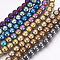 Electroplate Non-Magnetic Synthetic Hematite Beads Strands, Nickel Free & Lead Free, Polished, Frosted, Round, Mixed Color, 10mm, Hole: 1.2mm, about 43pcs/strand, 15.7 inch(40cm)