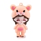 The 12 Chinese Zodiac Girl Doll PVC Plastic Pendants, Mouse, 56x34x22.5mm, Hole: 2.5mm