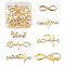 Tibetan Style Alloy Infinity Connectors & Heart Beat Shapes  Links & Word Love Pendants , Mixed Shapes, Golden, 15x39x2mm, 28pcs/box