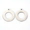 Non-Tarnish 201 Stainless Steel Pendants, Laser Cut, Donut, Stainless Steel Color, 28x25x1.2mm, Hole: 2mm