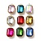 Ion Plating(IP) 304 Stainless Steel Pendants, with Glass Rhinestone, Real 18K Gold Plated, Rectangle, Mixed Color, 18x11.5x5.5mm, Hole: 1.5mm