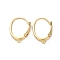 Ion Plating(IP) Brass Leverback Earring Findings, with Loop, Long-Lasting Plated, Real 14K Gold Plated, 22x14.5x3mm, Hole: 1.6mm