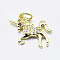 Brass Micro Pave Cubic Zirconia Pendants, Cadmium Free & Nickel Free & Lead Free, Unicorn, Golden, 15x15x2.5mm, Hole: 3mm