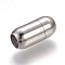 Tarnish Resistant 304 Stainless Steel Magnetic Clasps with Glue-in Ends, Oval, Stainless Steel Color, 20x10mm, Hole: 6mm