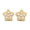 Brass Micro Pave Clear Cubic Zirconia Beads, Long-Lasting Plated, Star, Golden, 12x12.5x6.5mm, Hole: 4x3.5mm