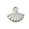 Anti-Tarnish 304 Stainless Steel Pendants, Fan Charm, Stainless Steel Color, 15x18x2mm, Hole: 2mm