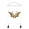 Butterfly Pattern Polyester Wall Hanging Tapestry, for Bedroom Living Room Decoration, Rectangle, Dark Goldenrod, 500x350mm