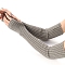 Acrylic Fibers Knitting Long Fingerless Gloves, Arm Warmer, Winter Warm Gloves with Thumb Hole, Gray, 500x70mm