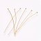 304 Stainless Steel Ball Head Pins, Real 18K Gold Plated, 20x0.7mm