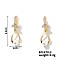 Summer Chic Imitation Pearl Fashion European American Style Dangle Earrings, Golden, 32x10mm