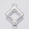 Tarnish Resistant 201 Stainless Steel Links connectors, Hollow Rhombus, Stainless Steel Color, 16x12x0.8mm, Hole: 1.5mm