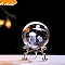 Inner Carving Glass Crystal Ball Diaplay Decoration, Fengshui Home Decor, Clear, Jellyfish, 60mm