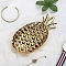 Golden Plated Ceramic Jewelry Plate, Storage Tray for Rings, Necklaces, Earring, Pineapple, 180x90mm