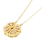 Brass Pave Cubic Zirconia Heart Clover Pendant Necklaces, Ion Plating(IP) Golden Tone 304 Stainless Steel Cable Chain Necklaces for Women, Pink, 16.73 inch(42.5cm)