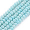 Opaque Baking Painted Glass Beads Strands, Imitation Stones, Faceted, Rondelle, Pale Turquoise, 6x5mm, Hole: 1mm, about 80~81pcs/strand, 14.76 inch~14.96 inch(37.5~38cm)