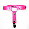 PU Leather Heart Sexy Leg Chain, with Alloy Punk Love for Women, Hot Pink, 300~540mm