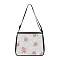 Flower Printed Polyester Shoulder Bags, for Women Bags, Rectangle, Azure, 28.5x24x7.5cm